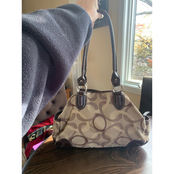 Brown Fabric Rosetti Shoulder Bag Purse - Picture 2 of 5